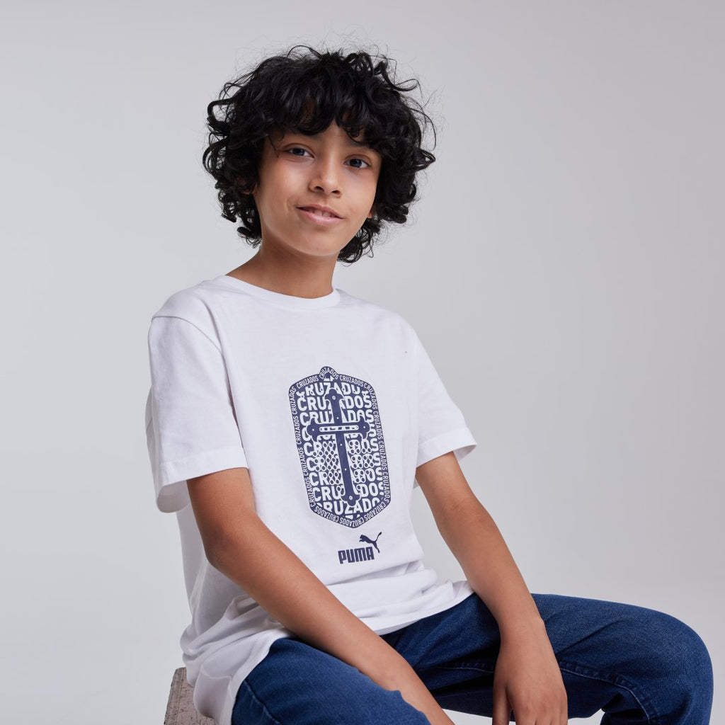 Polera de Algodón Blanca niño 2025