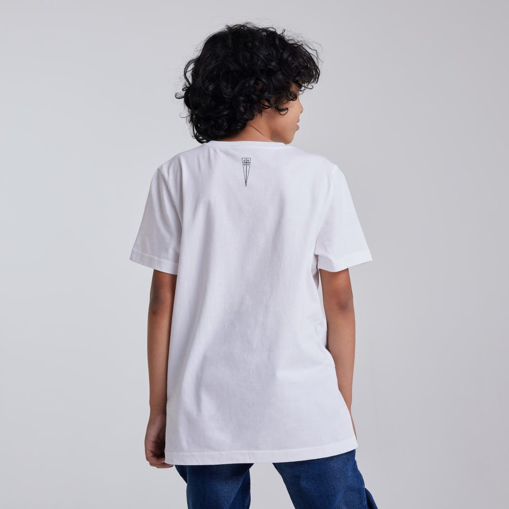 Polera de Algodón Blanca niño 2025