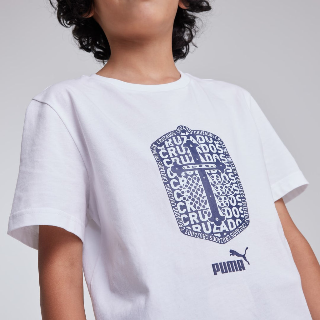 Polera de Algodón Blanca niño 2025