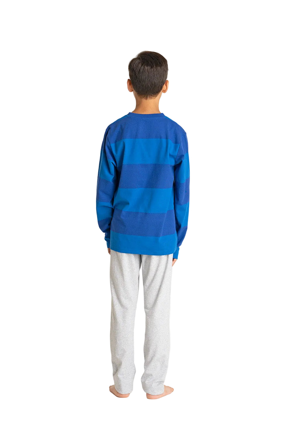 Pijama Polera Azul Pantalón Gris Niño