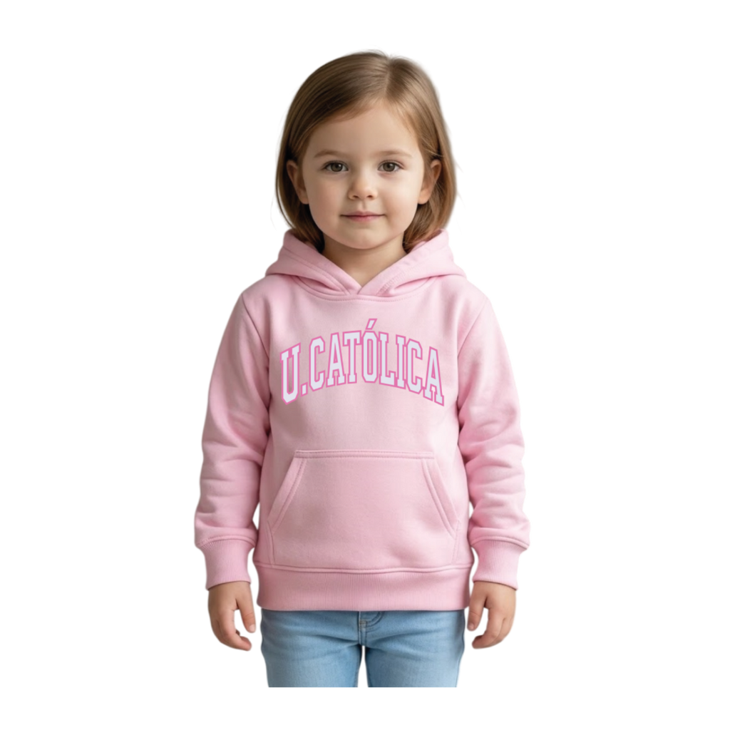 Polerón Canguro Rosa Retro U.Católica