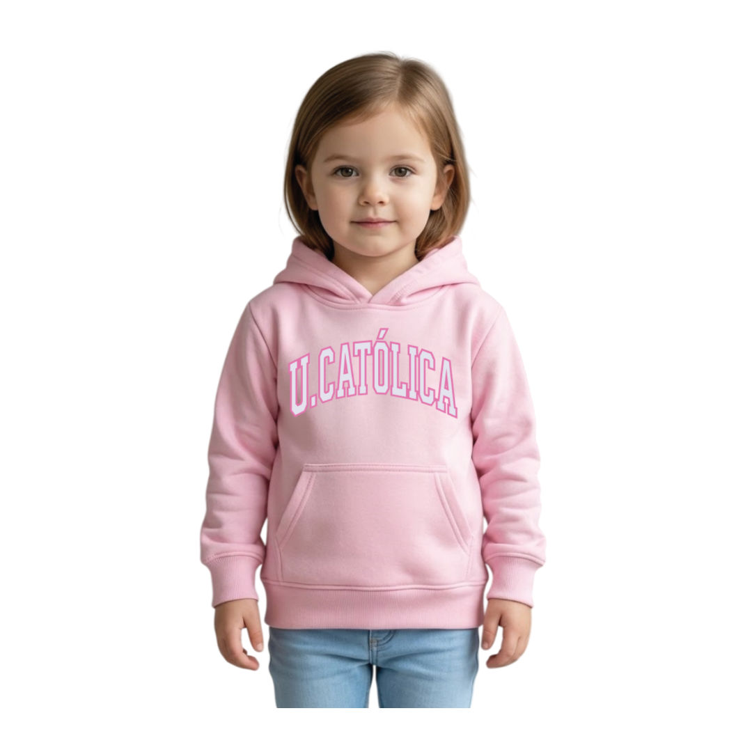 Polerón Canguro Rosa Retro U.Católica