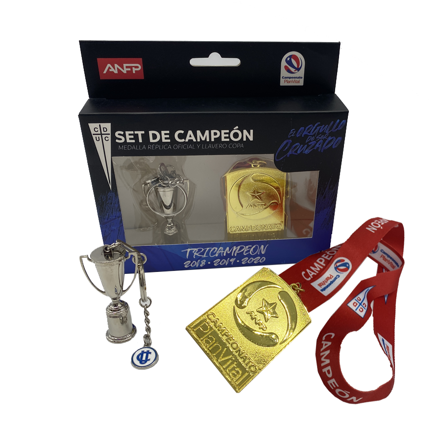 Set Medalla + Llavero 3D Copa Plan Vital Universidad Católica